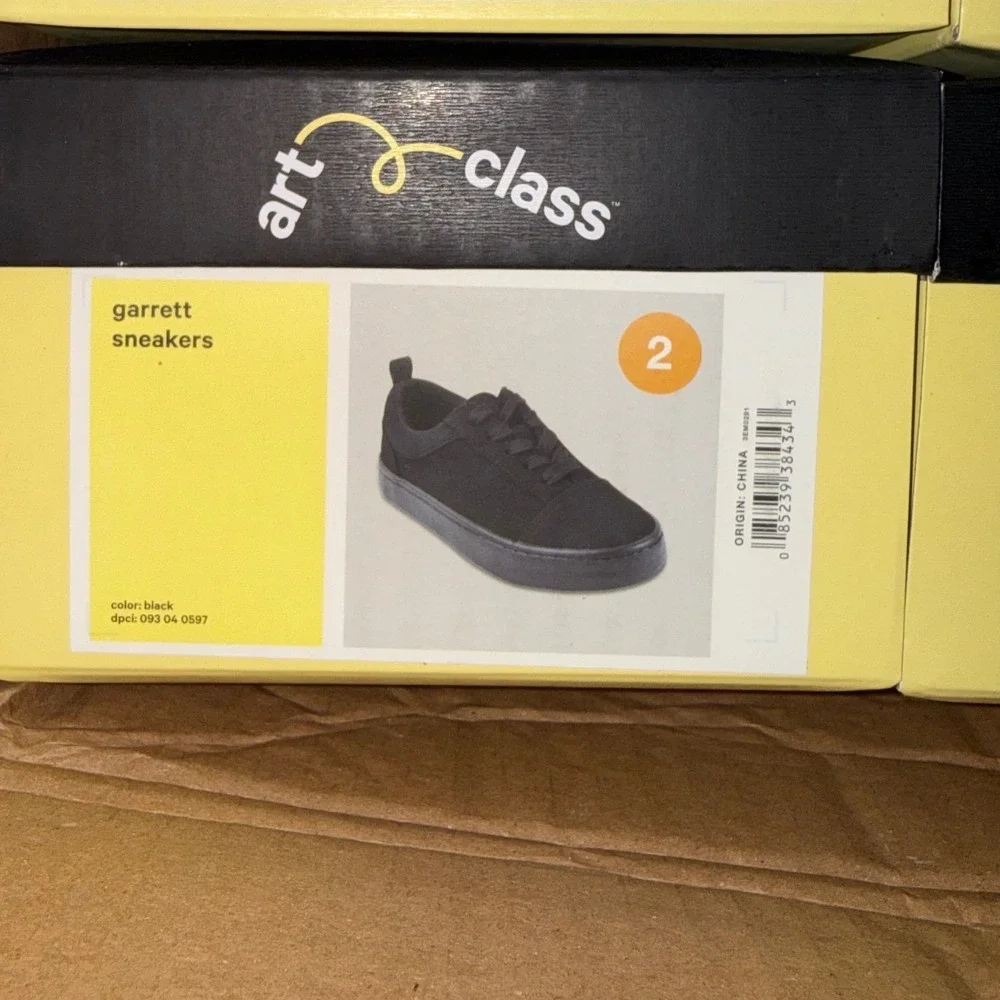 Art Class Garrett Sneakers Kids Black Lace Up Low Top Shoes 2 093-04-0597